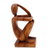 Wood sculpture, 'Thinker' - Abstract Wood Sculpture Portrait (image 2d) thumbail