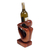 Wood wine bottle holder, 'Thinker' - Wood wine bottle holder (image 2f) thumbail