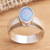 Opal solitaire ring, 'Pride' - Hand Crafted Opal and Sterling Silver Ring thumbail
