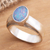 Opal solitaire ring, 'Pride' - Hand Crafted Opal and Sterling Silver Ring (image 2b) thumbail