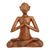 Wood sculpture, 'Meditating' - Suar Wood Meditation Sculpture
