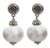 Aretes colgantes de perlas cultivadas - Pendientes colgantes de perlas de plata de ley hechos a mano