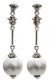 Pearl dangle earrings, 'Luxurious' - Handmade Pearl and Sterling Silver Dangle Earrings thumbail