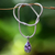 Amethyst pendant necklace, 'Lavender Teardrop' - Amethyst Pendant Necklace on Naga Chain (image 2) thumbail