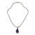 Amethyst pendant necklace, 'Lavender Teardrop' - Amethyst Pendant Necklace on Naga Chain thumbail
