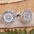 Sterling silver cufflinks, 'Universal Coin' - Good Fortune Sterling Silver Cufflinks