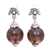 Smoky quartz dangle earrings, 'Royal Elegance' - Sterling Silver and Smoky Quartz Dangle Earrings Earrings thumbail