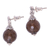Smoky quartz dangle earrings, 'Royal Elegance' - Sterling Silver and Smoky Quartz Dangle Earrings Earrings (image 2c) thumbail