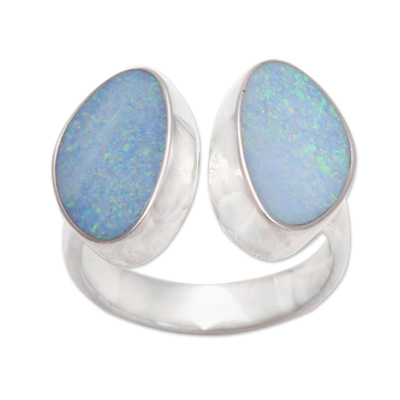 Modern Sterling Silver and Opal Ring - Never Apart | NOVICA