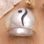 Garnet band ring, 'Yin and Yang' - Sterling Silver and Garnet Ring thumbail