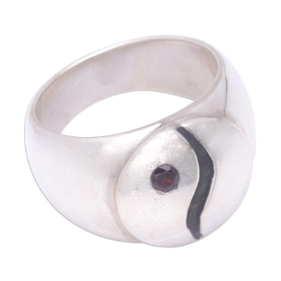 Granat-Bandring - Ring aus Sterlingsilber und Granat