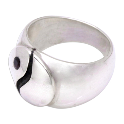 Granat-Bandring - Ring aus Sterlingsilber und Granat