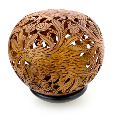 Coconut shell sculpture - Javanese Anteaters | NOVICA