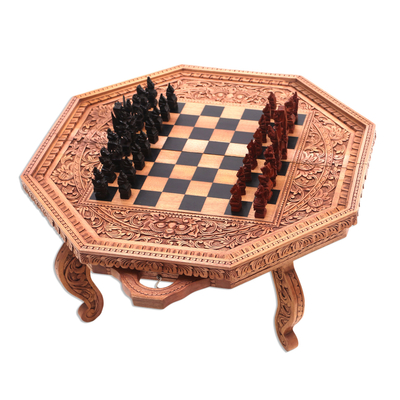 Wood chess set, 'The General' - Wood chess set