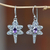 Amethyst dangle earrings, 'Baby Dragonfly' - Amethyst Sterling Silver Dangle Earrings