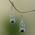 Blue topaz and garnet dangle earrings, 'Bold Glow' - Blue topaz and garnet dangle earrings