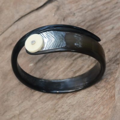 Carved Horn And Bone Bangle Bracelet Seagull Novica Polished Cow Bone And Horn Bangle Bracelet Seagull Carved