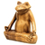 Wood sculpture, 'Frog Meditates' - Hand Made Wood Sculpture thumbail