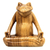 Wood sculpture, 'Frog Meditates' - Hand Made Wood Sculpture (image 2b) thumbail