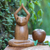 Wood sculpture, 'Toward the Sky Yoga Frog' - Wood sculpture (image 2j) thumbail