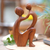 Wood statuette, 'I Adore You' - Mother and Child Wood Sculpture thumbail