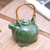 Ceramic teapot, 'Mother Sea Turtle' - Green Hand Made Teapot (image 2b) thumbail