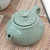 Ceramic teapot, 'Rainforest' - Artisan Crafted Ceramic Teapot 