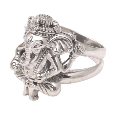 Herrenring aus Sterlingsilber, „Lord Ganesha“ – Hindu-Ring aus Sterlingsilber für Herren