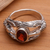 Men's garnet ring, 'Gift of Peace' - Men's Indonesian Sterling Silver and Garnet Ring