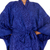Rayon batik robe, 'Indigo Orchids' - Blue Violet Women's Batik Robe from Indonesia (image 2d) thumbail