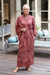 Cotton batik robe, 'Earth Dancer' - Handmade 100% Cotton Robe in Red Pink Tones from Indonesia thumbail