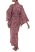 Cotton batik robe, 'Earth Dancer' - Handmade 100% Cotton Robe in Red Pink Tones from Indonesia (image 2e) thumbail