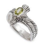 Men's peridot ring, 'Peace Messenger' - Men's Hand Crafted Peridot and Sterling Silver Ring