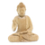 Wood statuette, 'Sitting Buddha' - Hand Carved Wood Sculpture thumbail