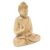 Wood statuette, 'Sitting Buddha' - Hand Carved Wood Sculpture