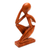 Wood sculpture, 'Alone' - Hand Made Thought and Meditation Wood Sculpture thumbail