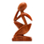 Wood sculpture, 'Alone' - Hand Made Thought and Meditation Wood Sculpture (image 2c) thumbail