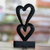 Wood sculpture, 'Linking Hearts' - Romantic Wood Sculpture (image 2b) thumbail