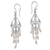 Pearl chandelier earrings, 'White Iridescence' - Sterling Silver and Pearl Chandelier Earrings thumbail