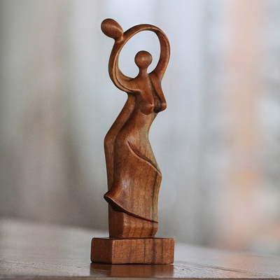 Escultura de madera - Escultura de madera romántica de comercio justo