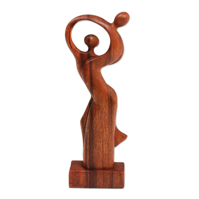 Escultura de madera - Escultura de madera romántica de comercio justo