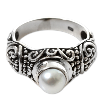 Pearl cocktail ring, 'Inspiration' - Pearl cocktail ring