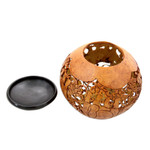 Coconut shell sculpture, 'Rhino Garden' - Coconut shell sculpture