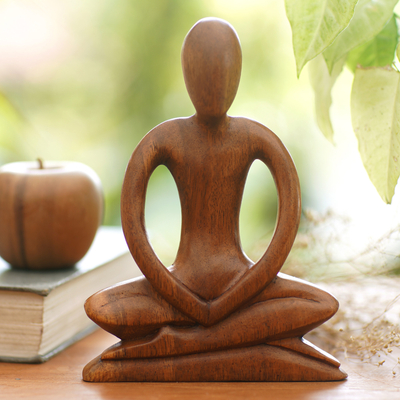 Wood sculpture, Meditative Calm