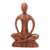 Wood sculpture, 'Meditative Calm' - Handcrafted Wood Yoga Sculpture thumbail
