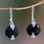Onyx earrings, ‘Sylph’ - Onyx Sterling Silver Dangle Earrings from Indonesia (image 2b) thumbail