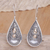 Sterling silver drop earrings, 'Bali Antique' - Sterling Silver and 18k Gold Plated Earrings (image 2) thumbail
