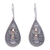 Sterling silver drop earrings, 'Bali Antique' - Sterling Silver and 18k Gold Plated Earrings thumbail