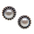 Cultured pearl stud earrings, 'Discernment' - Bridal Pearl and Sterling Silver Stud Earrings (image 2a) thumbail