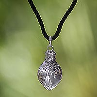 Sterling silver pendant necklace, 'Precious Promise'